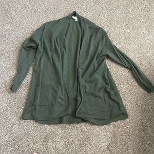 Green Split Back Cardigan